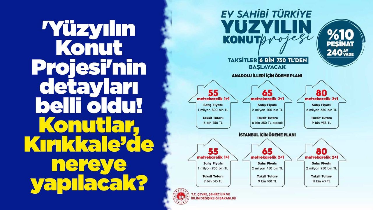 'Yüzyılın Konut Projesi'nin detayları belli oldu! Kırıkkale’de nereye yapılacak?
