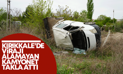 Kırıkkale’de feci kaza! Virajı alamayan kamyonet takla attı!