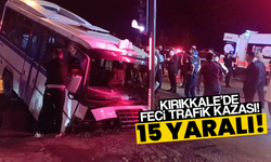 Kırıkkale'de otomobil ile dolmuş çarpıştı! 15 yaralı!