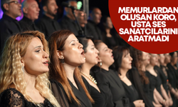 Memurlardan oluşan korodan, muhteşem sahne performansı