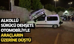 Alkollü sürücü dehşeti: Otomobiliyle araçların üzerine düştü