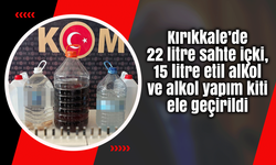 Kırıkkale’de 22 litre sahte içki, 15 litre etil alkol ve alkol yapım kiti ele geçirildi