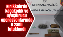 Kırıkkale'de kaçakçılık ve uyuşturucu operasyonlarında 8 zanlı tutuklandı