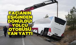 Facianın eşiğinden dönüldü! Yolcu otobüsü yan yattı