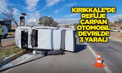 Kırıkkale’de refüje çarpan otomobil devrildi! 3 yaralı