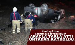 Takla atan otomobilin sürücüsü kaza sonrası ortadan kayboldu