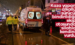 Kaza yapan alkollü sürücü, bindirildiği ekip otosunda silahla kendini vurdu