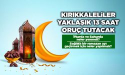 Kırıkkaleliler yaklaşık 13 saat oruç tutacak