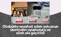 Otobüste seyahat eden yolcunun üzerinden uyuşturucu ve silah ele geçirildi