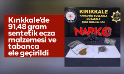 Kırıkkale’de 91,48 gram sentetik ecza malzemesi ve tabanca ele geçirildi