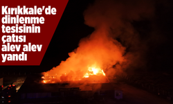 Kırıkkale'de dinlenme tesisinin çatısı alev alev yandı