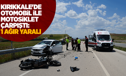 Kırıkkale'de otomobil ile motosiklet çarpıştı: 1 ağır yaralı