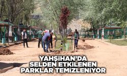 Yahşihan’da selden etkilenen parklar temizleniyor