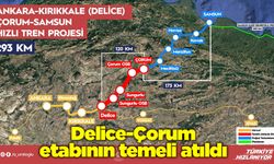 Ankara-Kırıkkale-Çorum-Samsun Hızlı Tren Projesi'nde Delice-Çorum etabının temeli atıldı
