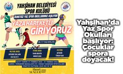 Yahşihan’da Yaz Spor Okulları başlıyor: Çocuklar spora doyacak!