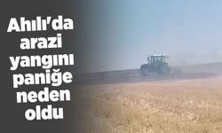 Ahılı'da arazi yangını paniğe neden oldu