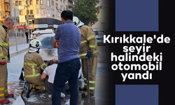 Kırıkkale'de seyir halindeki otomobil yandı