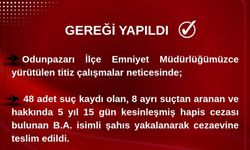 48 farklı suç kaydı olan şahıs cezaevine gönderildi