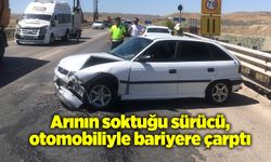 Arının soktuğu sürücü, otomobiliyle bariyere çarptı