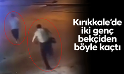 İki genç, bekçilerden böyle kaçtı