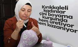 Kırıkkaleli kadınlar çini boyama kursunda hem üretiyor hem kazanıyor