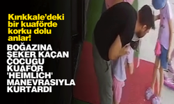 Boğazına şeker kaçan çocuğu kuaför 'heimlich' manevrasıyla kurtardı