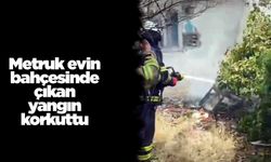 Metruk evin bahçesinde çıkan yangın korkuttu