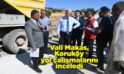 Vali Makas, Koruköy yol çalışmalarını inceledi