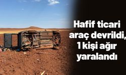 Hafif ticari araç devrildi, 1 kişi ağır yaralandı