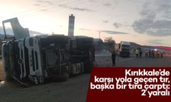Karşı yola geçen tır, başka bir tıra çarptı: 2 yaralı