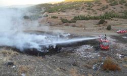 Ormanlık alan içerisinde çıkan yangın paniğe neden oldu