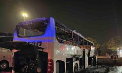 Otobüs yangını paniğe neden oldu