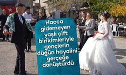 Hacca gidemeyen yaşlı çift birikimleriyle gençlerin düğün hayalini gerçeğe dönüştürdü