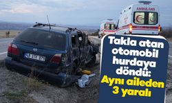 Takla atan otomobil hurdaya döndü: Aynı aileden 3 yaralı