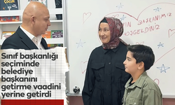 Sınıf başkanlığı seçiminde belediye başkanını getirme vaadini yerine getirdi