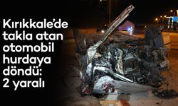 Takla atan otomobil hurdaya döndü: 2 yaralı