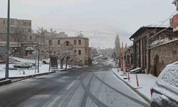 Güzelyurt ilçesinde kar yağışı