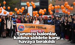 Turuncu balonlar, kadına şiddete karşı havaya bırakıldı