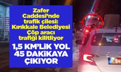 Zafer Caddesi’nde trafik çilesi: Çöp aracı trafiği kilitliyor