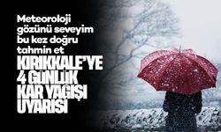 Kırıkkale’de Kar Alarmı: 4 Gün Boyunca Kar Yağışı Bekleniyor