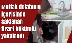 Mutfak dolabının içerisinde saklanan firari hükümlü yakalandı