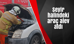 Seyir halindeki araç alev aldı