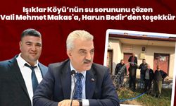 Işıklar Köyü’nün su sorununu çözen Vali Mehmet Makas'a, Harun Bedir’den teşekkür