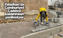 Yahşihan’da Cumhuriyet Caddesi kaldırımları yenileniyor