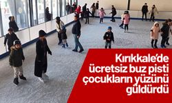 Ücretsiz buz pisti çocukların yüzünü güldürdü