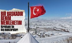 Bin 744 rakımlı Dinek Dağı’nda kartpostallık kış manzarası: Yeni yılın ilk gününde kar sevinci yaşandı