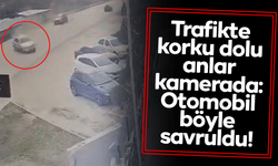 Trafikte korku dolu anlar kamerada: Otomobil böyle savruldu