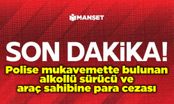 Polise mukavemette bulunan alkollü sürücü ve araç sahibine para cezası