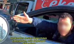 Seslerin yükseldiği gergin trafik tartışması kamerada