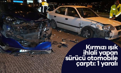 Kırmızı ışık ihlali yapan sürücü otomobile çarptı: 1 yaralı